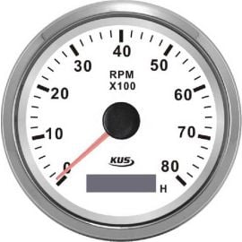 Στροφόμετρο 8000 Rpm & Ωρόμετρο KUS - Λευκό / Inox