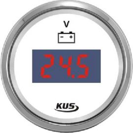 Ψηφιακό Βολτόμετρο KUS 8/32V - Λευκό / Inox