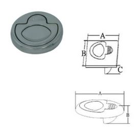 Λαβή inox χωνευτή χωρίς κλειδί 51mm x 51mm x 18mm