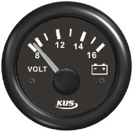 Βολτόμετρο KUS 8/16V - Μαύρο / Inox