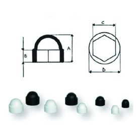 Κάλυμμα παξιμαδιών νάιλον 15mm x 7,5mm μαύρο