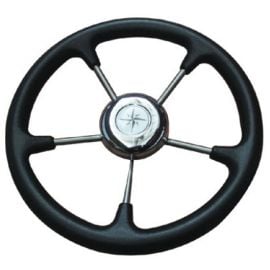 Τιμόνι Inox Με Μαλακή Εξωτερική Επένδυση - Μαύρο