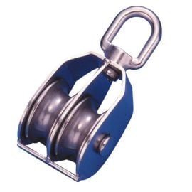 Ανοξείδωτη Τροχαλία με 2 Ράουλα & Στριφτάρι