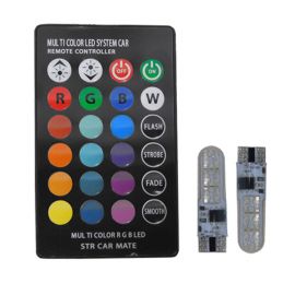 Σετ 2 Τεμάχια T10 6 SMD 5050 RGB με Ασύρματο Χειριστήριο