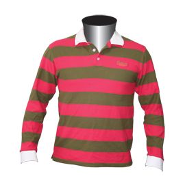 Μπλουζάκι  Μακρυμάνικο , Polo , Crewman , Ριγέ ,  Κόκκινο-Λαδί , XS
