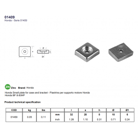 Ανόδιο Tecnoseal 01409 για μηχανές Honda, 0.05 Kg