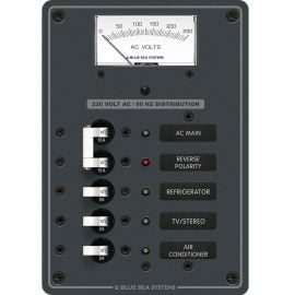 Πίνακας AC με Ένδειξη Volt για 1 Πηγή & 3 Διακόπτες Blue Sea Systems 8143