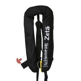 Φουσκωτό Σωσίβιο Ενηλίκων Lalizas Zeta 290N ISO 12402-2 Αυτόμστο με Κρίκο D & Ιμάντα Καβάλου - Μαύρο