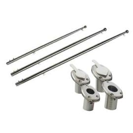 Ιστός Σημαίας Inox 61cm με Βάση Χωνευτή