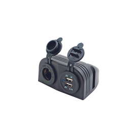 Πρίζα Επικαθήμενη Με Αναπτήρα και 2 Usb