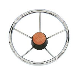 Τιμόνι Σκάφους Ξύλινο Με Inox Ακτίνες Φ35cm Savoretti Armando