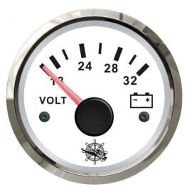 Βολτόμετρο Osculati 8/16V - Λευκό / Inox