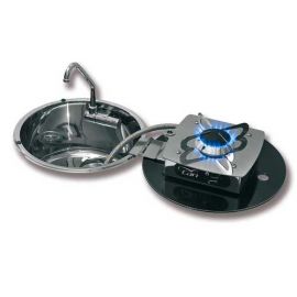 Εστία γκαζιού με νεροχύτη Inox Can LC1701